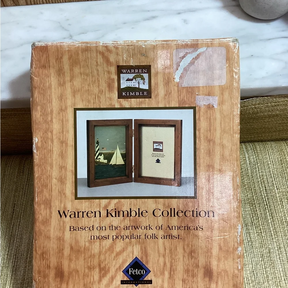 New Warren Kimble Bi Fold Wood Frame with Kimble Art Picture